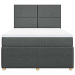 vidaXL Sommier à lattes de lit avec matelas Gris foncé 140x190cm Tissu