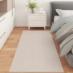 vidaXL Tapis de surface HUARTE Crème 200 x 80 cm Polyester