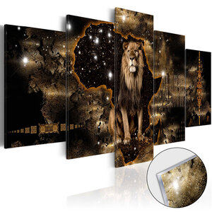 Tableau sur verre acrylique - golden lion [glass] l x h en cm 200x100