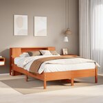 vidaXL Lit bibliothèque sans matelas cire marron 140x200 cm pin massif