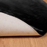 vidaXL Tapis en Fourrure Synthétique de Lapin Olite Noir Ø 200 cm