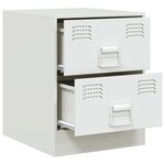 vidaXL Table de chevet blanc 34 5x39x44 cm acier