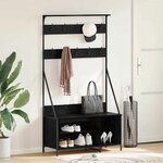 vidaXL Porte-vêtements Chêne noir 100 x 41 x 184 cm Bois d'ingénierie
