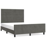 vidaXL Cadre de lit avec tête de lit Gris foncé 140x190 cm Velours