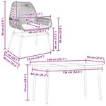 vidaXL Ensemble à manger jardin coussins 5Pièces marron poly rotin verre