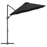 vidaXL Parasol cantilever de jardin Noir Large Acier peint par poudre