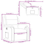 vidaXL Fauteuil inclinable électrique crème similicuir