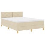 vidaXL Lit ressort avec matelas crème 140x200 cm tissu