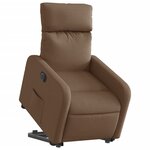 vidaXL Fauteuil inclinable électrique marron tissu