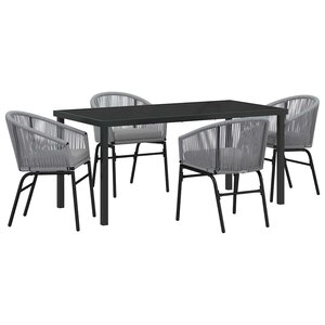 vidaXL Ensemble de salle à manger pour jardin 5 Pièces Anthracite