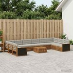vidaXL Ensembles de canapés avec coussin 11 Pièces Bois d'Acacia Massif