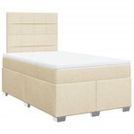 vidaXL Sommier à lattes de lit avec matelas Crème 120x200 cm Tissu