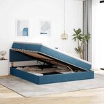 vidaXL Lit de rangement LED avec matelas Bleu foncé 180 x 200 cm