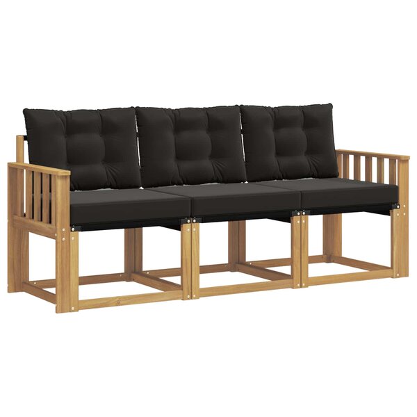 vidaXL Ensemble de canapés d'extérieur 3 pc Blanc et noir