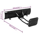 vidaXL Chasse-neige pour VTT 150x38 cm Noir