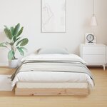 Cadre de Lit au Sol vidaXL Blanc 100x220 cm Bois Massif Pin