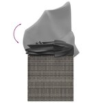 vidaXL Lit de salon d'extérieur toit et coussins Gris Résine tressée