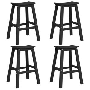 vidaXL Ensemble de bar de jardin 4 Pièces Noir HDPE