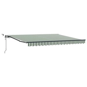 vidaXL Tissu de auvent Vert et blanc 400 × 300 cm Polyester