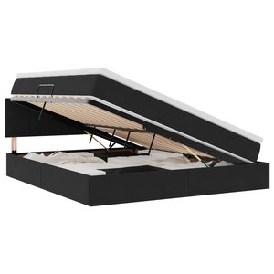 vidaXL Lit de Rangement avec matelas Noir 160 x 200 cm Velours