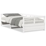 vidaXL Lit de jour sans matelas blanc 90x190 cm bois de pin massif