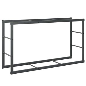 vidaXL Portant de bois de chauffage noir 110x30x61 cm acier