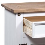 vidaXL Table de chevet Gamme Corona pin mexicain Blanc 53x39x66 cm