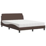 vidaXL Lit avec matelas Dover marron 140x200 cm similicuir