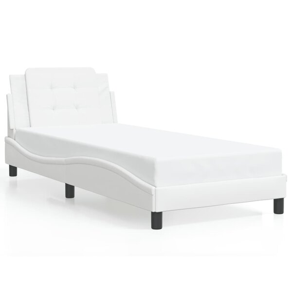vidaXL Cadre de lit sans matelas Zadar blanc 100x200 cm similicuir
