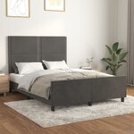 vidaXL Cadre de lit avec tête de lit Gris foncé 140x190 cm Velours
