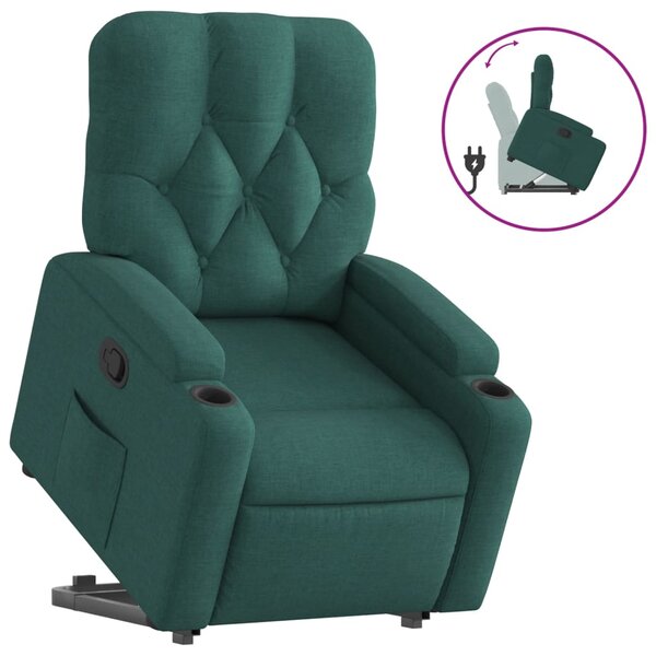 vidaXL Fauteuil inclinable vert foncé tissu