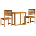 Ensemble de jardin bistro 3 pièces en bois d'acacia massif