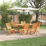 vidaXL Ensemble de salle à manger pour jardin Pliant 7 Pièces Marron