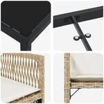vidaXL Ensemble de salle à manger pour jardin 9 Pièces Beige polyrotin