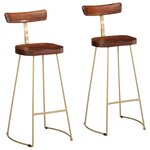 vidaXL Tabourets de bar lot de 2 49x43x103 cm bois de manguier massif