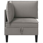 vidaXL Canapé d'angle avec rangement Gris foncé Velours