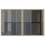 vidaXL Table de jardin avec dessus en verre beige 110x68x70 cm rotin