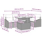 vidaXL Ensemble de canapé de jardin avec coussin 6 Pièces Gris et marine