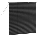 vidaXL Store de Fenêtre avec des rideaux Noir Aluminium