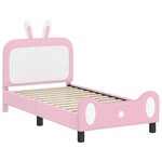 vidaXL Cadre de lit pour enfants avec tête de lit Rose 80 x 160 cm PU