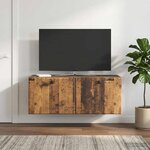 vidaXL Meuble TV mural 78 5 x 31 x 30 cm Bois ancien Bois d'ingénierie