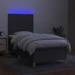 vidaXL Sommier à lattes de lit et matelas et LED Gris foncé 100x200 cm