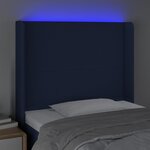 vidaXL Tête de lit à LED Bleu 83x16x118/128 cm Tissu