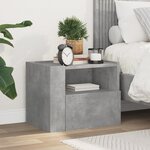 vidaXL Table de chevet murale gris béton 45x30x35 cm