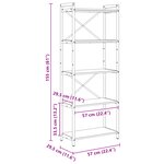 vidaXL Bibliothèque chêne artisanal 60 x 30 x 153 cm Bois d'ingénierie