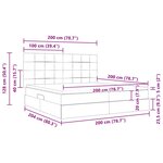 vidaXL Lit avec rangement et matelas Noir 200 x 200 cm Velours