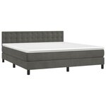 vidaXL Sommier à lattes de lit matelas et LED Gris foncé 180x200 cm