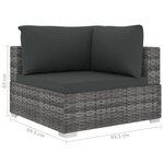 Vidaxl salon de jardin 10 pièces avec coussins résine tressée gris