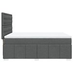 vidaXL Sommier à lattes de lit avec matelas Gris foncé 140x190cm Tissu