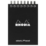 Bloc-Notes à Spirale (Reliure Intégrale) Noir - A7 - Pointillés Dot - 80 Feuilles Détachables